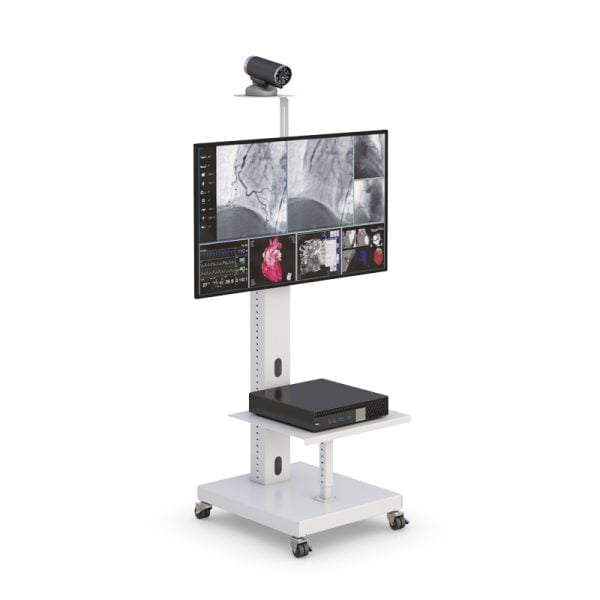 Adjustable Rolling Telemedicine Video Conferencing Cart