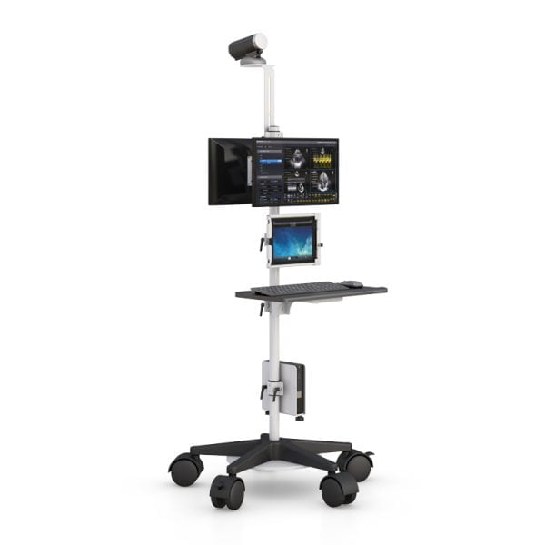 Mobile Ergonomic Medical Tablet Cart with Keyboard