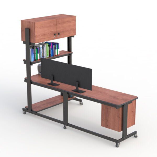 L-shaped Computer Office Desk with Hutch
