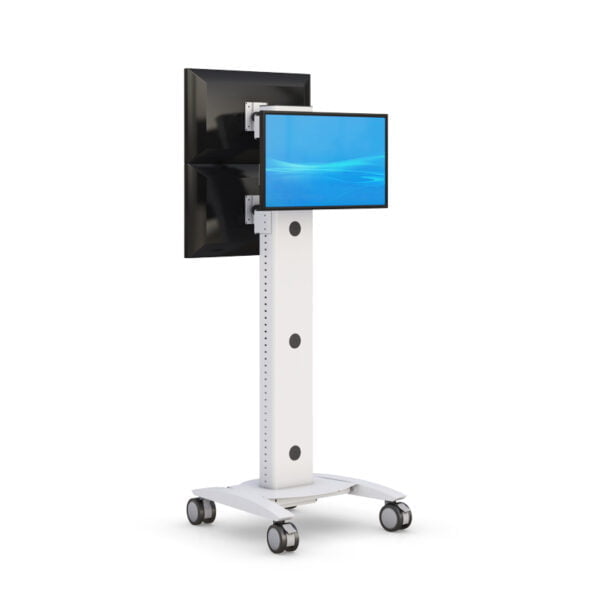 Triple Monitor Rolling Stand Cart