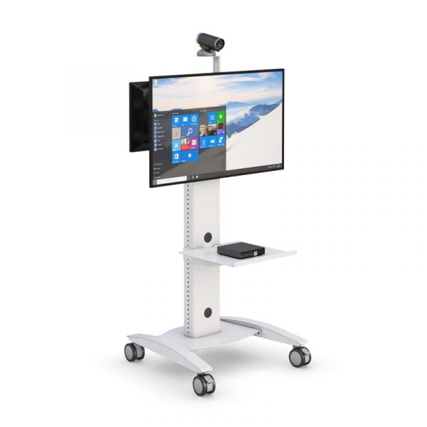 Dual Computer Display Video Conferencing Telemedicine Cart