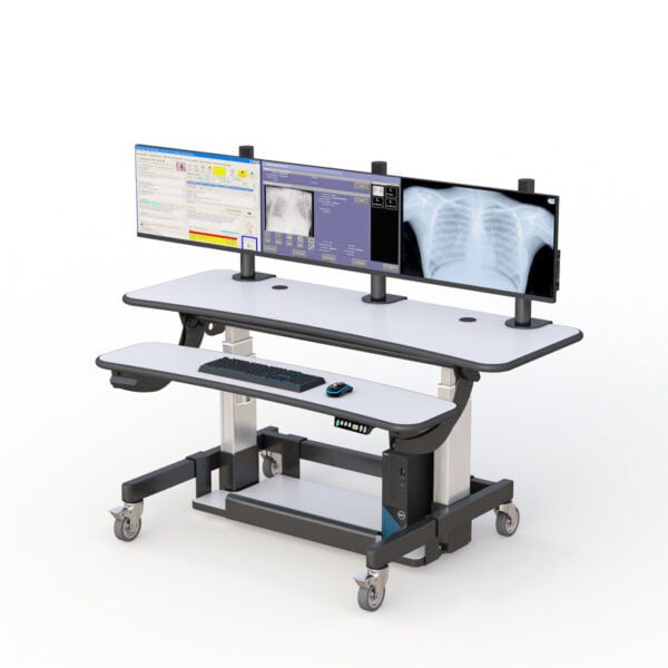 772433 AFC Triple Monitor Medical Furniture: Stand Up Workstation Desk - Transform Your Workspace and Enhance Well-being