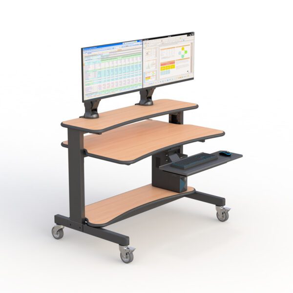 772278 Ergonomic Two-level Computer Desk with Keyboard Tray