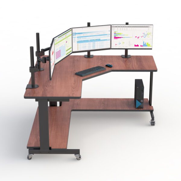 Ergonomic Quad Monitor L Shaped Computer Desk by AFC
