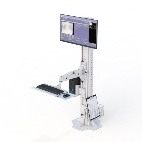 Efficient Workstation Setup: AFC Floor Computer Stand with Adjustable Arm - Image 8