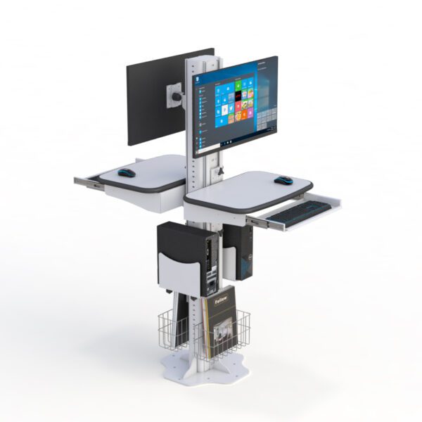 Ergonomic Monitor Set Up: Floor-Mounted Industrial Computer Stand | AFC - Image 7