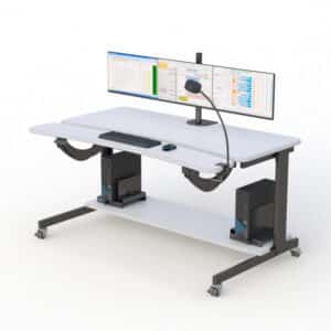 AFC ErgoTech Triple-Monitor Computer Desk - Boost Your Efficiency with Multi-Screen Setup