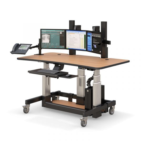 Height Adjustable Desk for Diagnostic Radiology PACS System