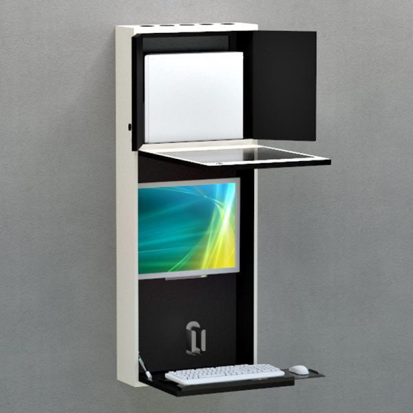 Standing Computer Workstation Wall Cabinet