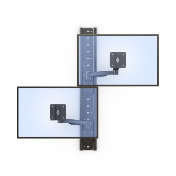 Height Adjustable Dual Computer Monitor Wall Mount