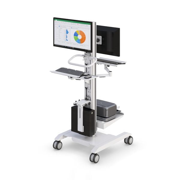 Dual Monitor Display Computer Rolling Stand