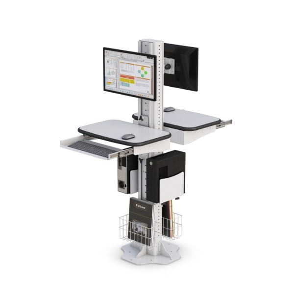 Ergonomic Adjustable Dual Computer Monitor Floor Stand