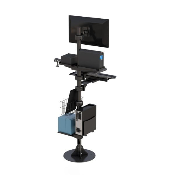 Ergonomic Adjustable Floor Mounted Computer Monitor Stand
