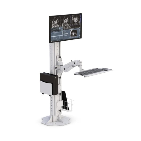 Industrial Height Adjustable Arm Floor Computer Stand