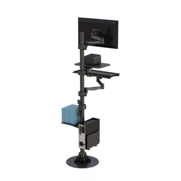 Height Adjustable Floor Standing Computer Monitor Stand