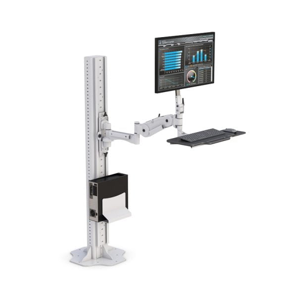 Height Adjustable Floor Stand Computer Monitor Swing Arm