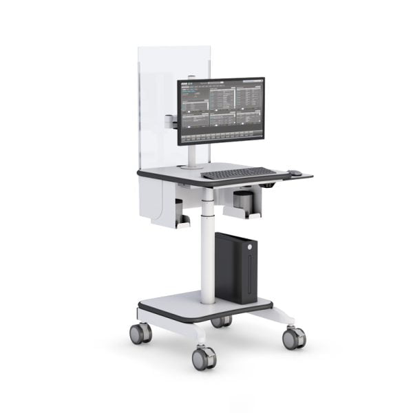 Height Adjustable Ergonomic Telemedicine Rolling Monitor Stand