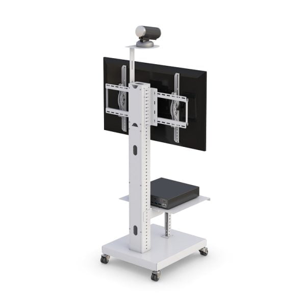 Height Adjustable Rolling Telemedicine Video Conferencing Cart