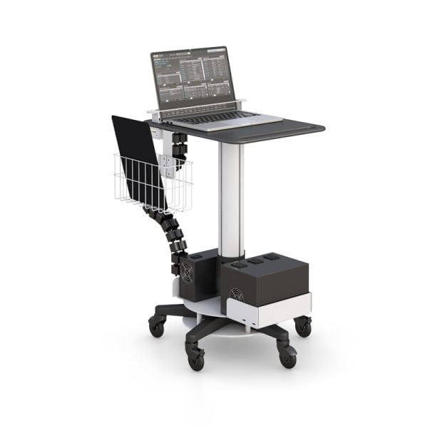 Ergonomic Height Adjustable Laptop Cart on Wheels