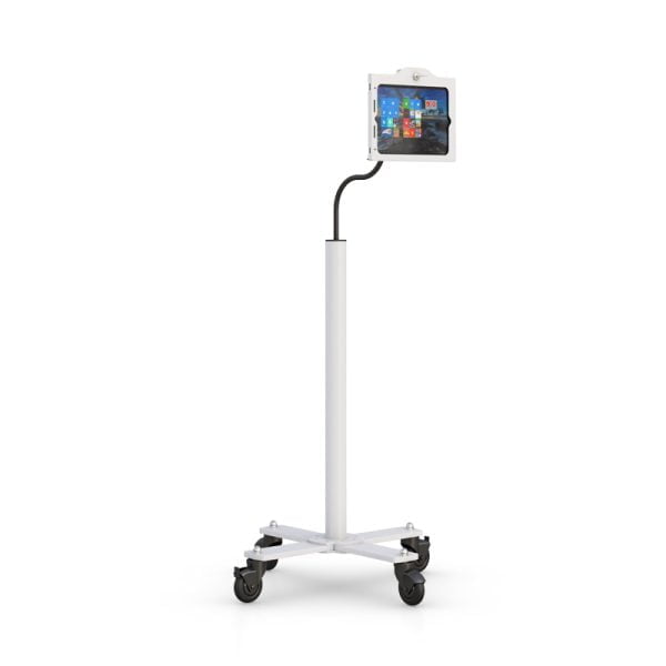 Height Adjustable Rolling Tablet Kiosk Floor Stand