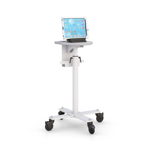 Height Adjustable Mobile Tablet Stand on Wheels