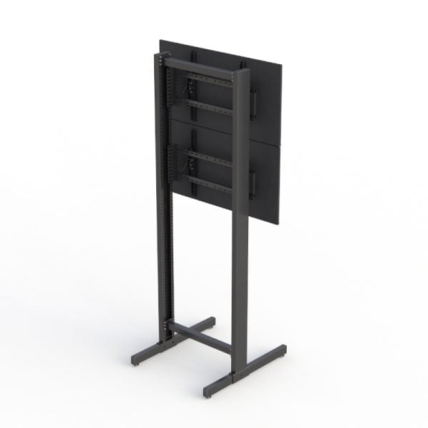 Height Adjustable Vertical Double Monitor Floor Stand