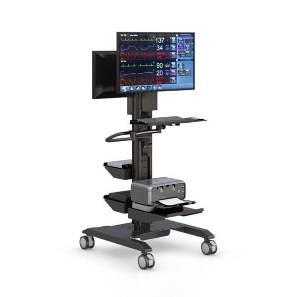 Medical Rolling Monitor Computer Workstation Cart