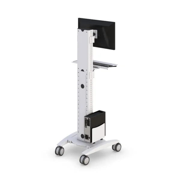 Height Adjustable Medical Rolling Computer Workstation with Mobile Monitor Stand