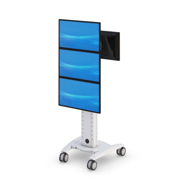 Mobile Triple Monitor Display Cart for Medical Professionals