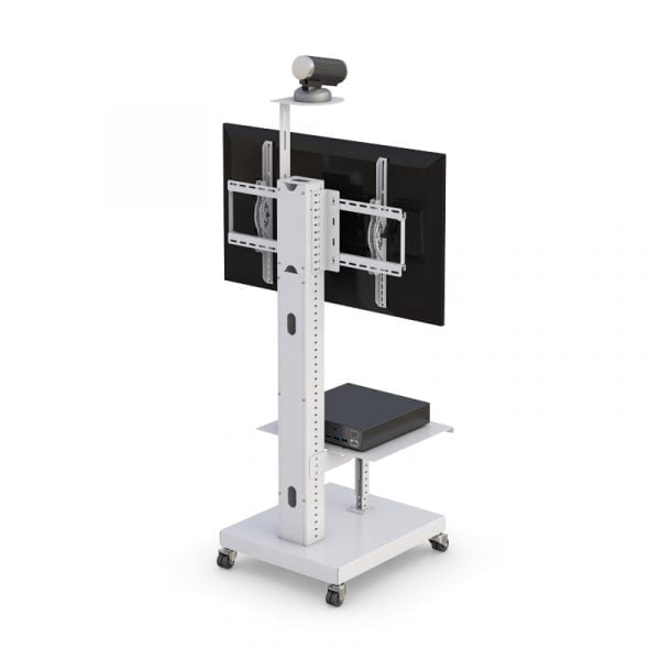 Video Conferencing Mobile Cart with camera mounts for Virtual Meetings