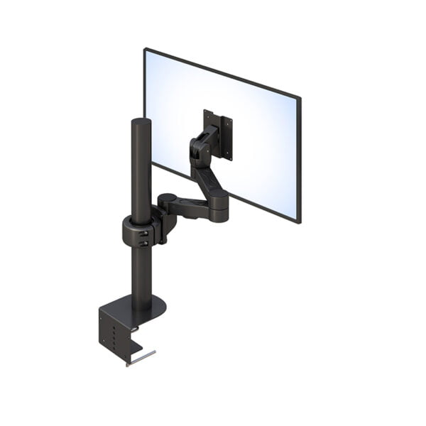 Adjustable Desk Mounted Pole with Long Extending Monitor Swing Arm