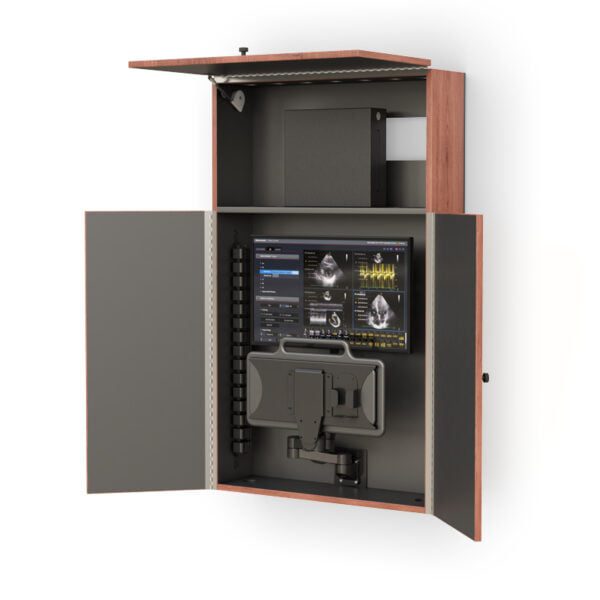 Wall-Mounted Computer Workstation Cabinet