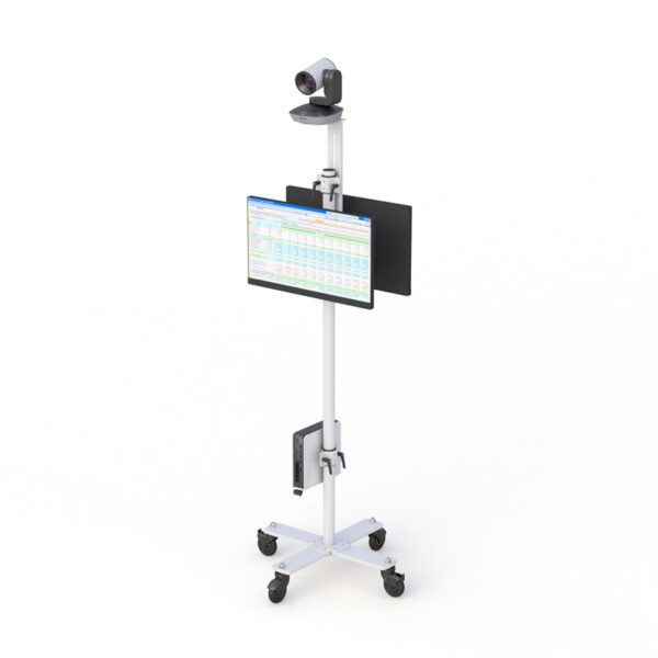 Infrared remote cart showing adjustable center pole and cable management features