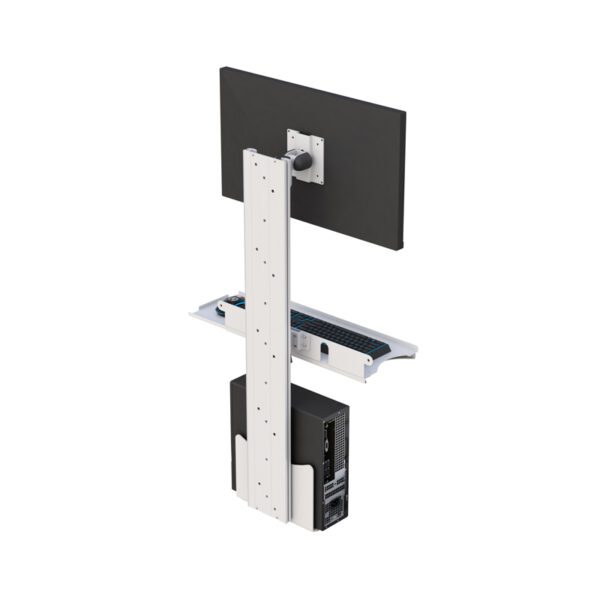 Front close-up of VESA-compatible support bracket with cable routing features.
