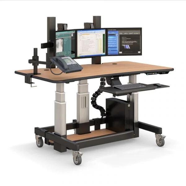 Ergonomic Adjustable Height Desk for PACS System
