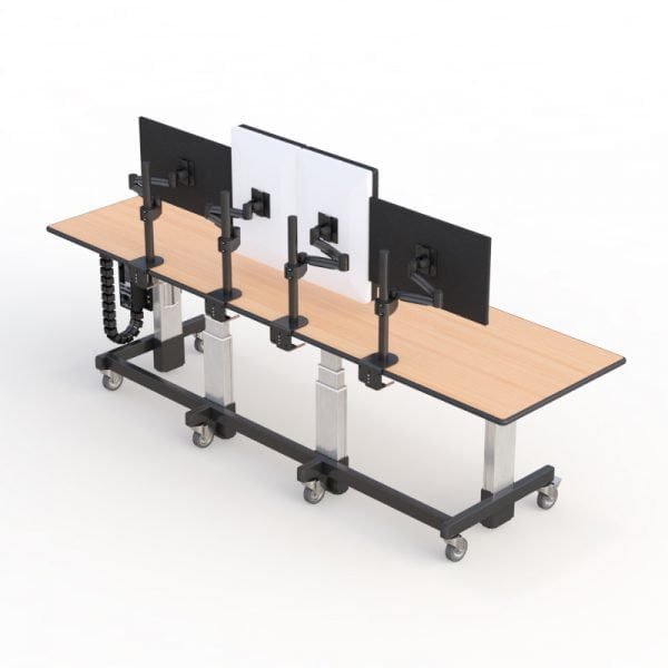 772468 ergonomic height adjustable stand up corner desk