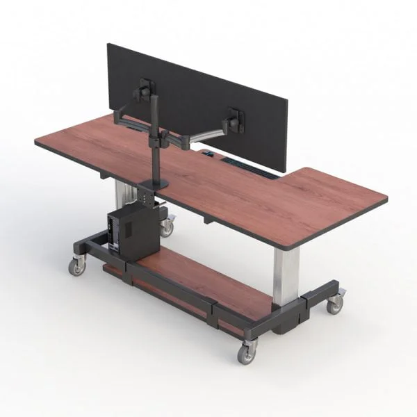 ergonomic height adjustable computer standing station