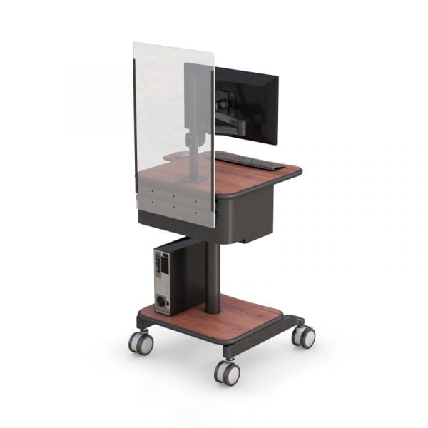 Mobile Hospital Computer Cart with Sneeze and Cough Guard