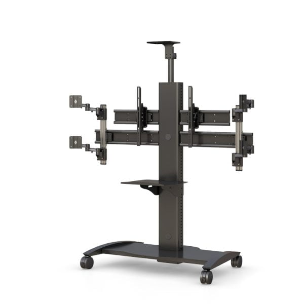 Adjustable Monitor Rolling Stand with Multi-Monitor Display