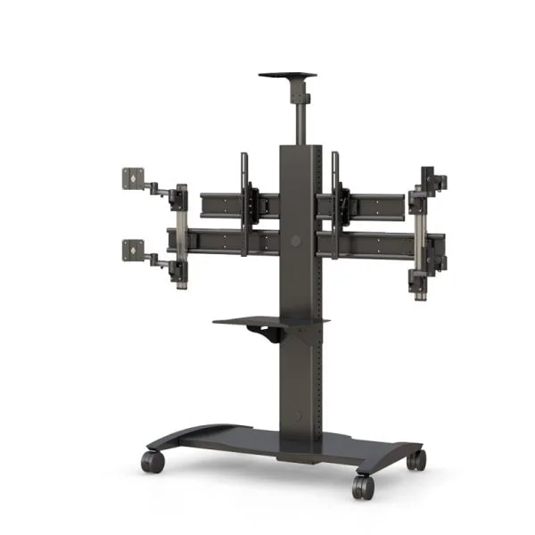 Adjustable Monitor Rolling Stand with Multi-Monitor Display