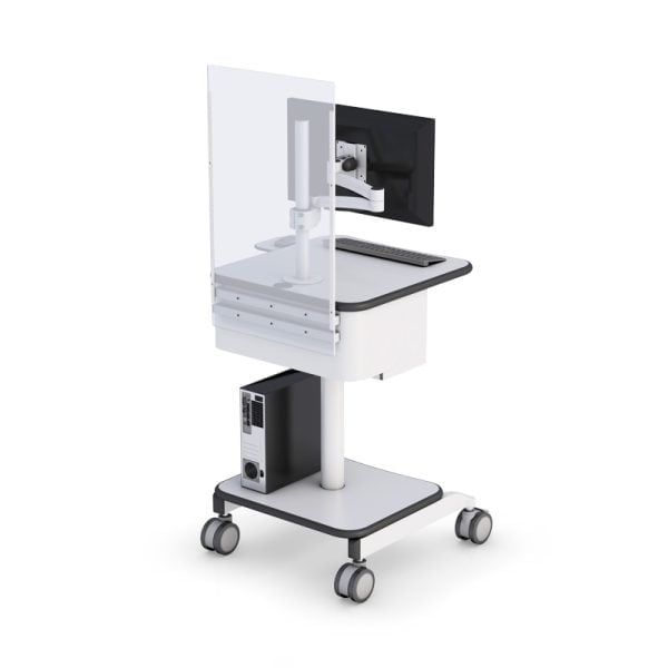 Height Adjustable Telemedicine Rolling Monitor Stand