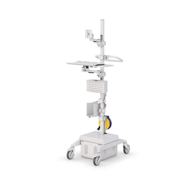 Ergonomic Height Adjustable Medical Computer Pole Cart