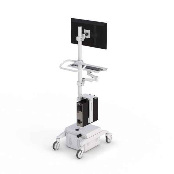 Height Adjustable Ergonomic Computer Medical Pole Cart
