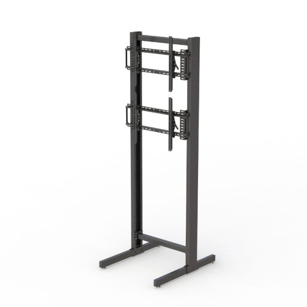 Ergonomic Height Adjustable Vertical Double Monitor Floor Stand
