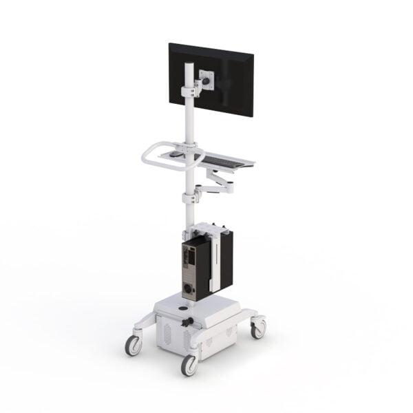772741 Adjustable Medical Computer Pole Cart with Battery