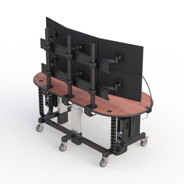 772792 Multi Monitor Rolling Sit Stand Desk
