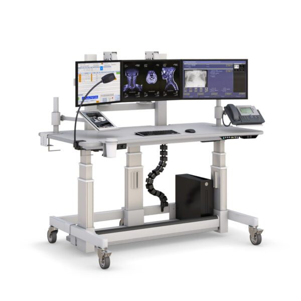 Dual-Tier Adjustable Uplift Desk with Telescopic Legs