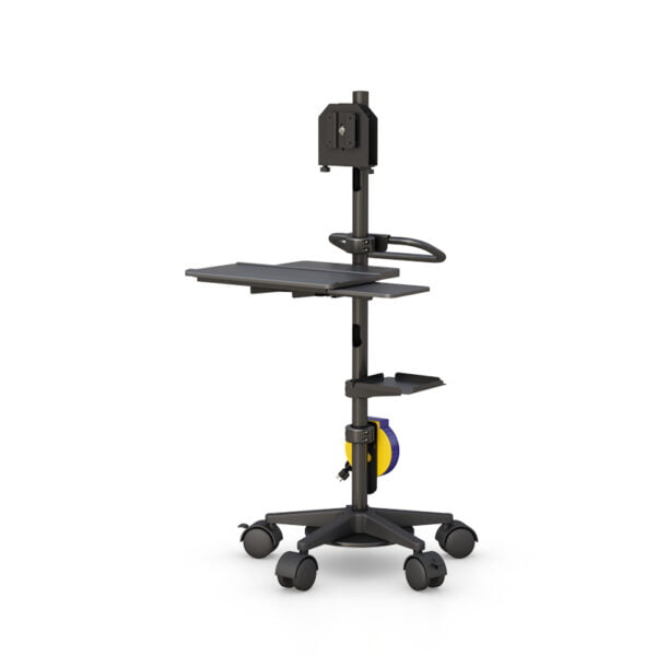 AFC Portable computer stand on wheels for easy mobility and convenience.