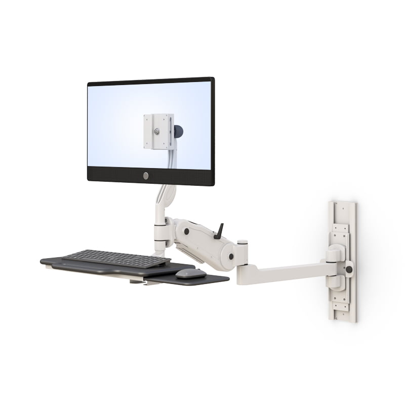 AFC Computer Desk with Slat Wall Monitor Mounts: Streamlined