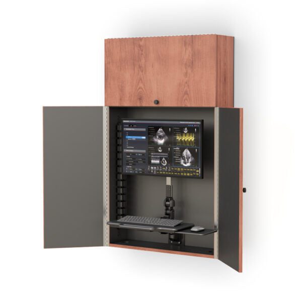Ergonomic Wall-Mounted Computer Workstation Cabinet